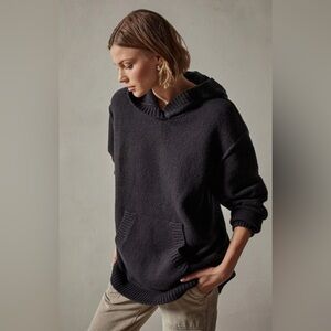 NWT James Perse Cashmere Hooded Sweater Navy 2 (Medium)